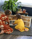Wooden Doll House Toy with 16 Piece Doll-House Furniture Set
