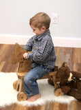 amishtoybox.live Wooden Riding Horse Toddler Ride-on Toy, Amish-Made