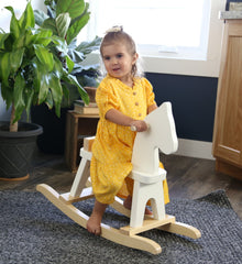 Wooden Rocking Horse Toddler Toy, Solid Pine, Ages 1–3
