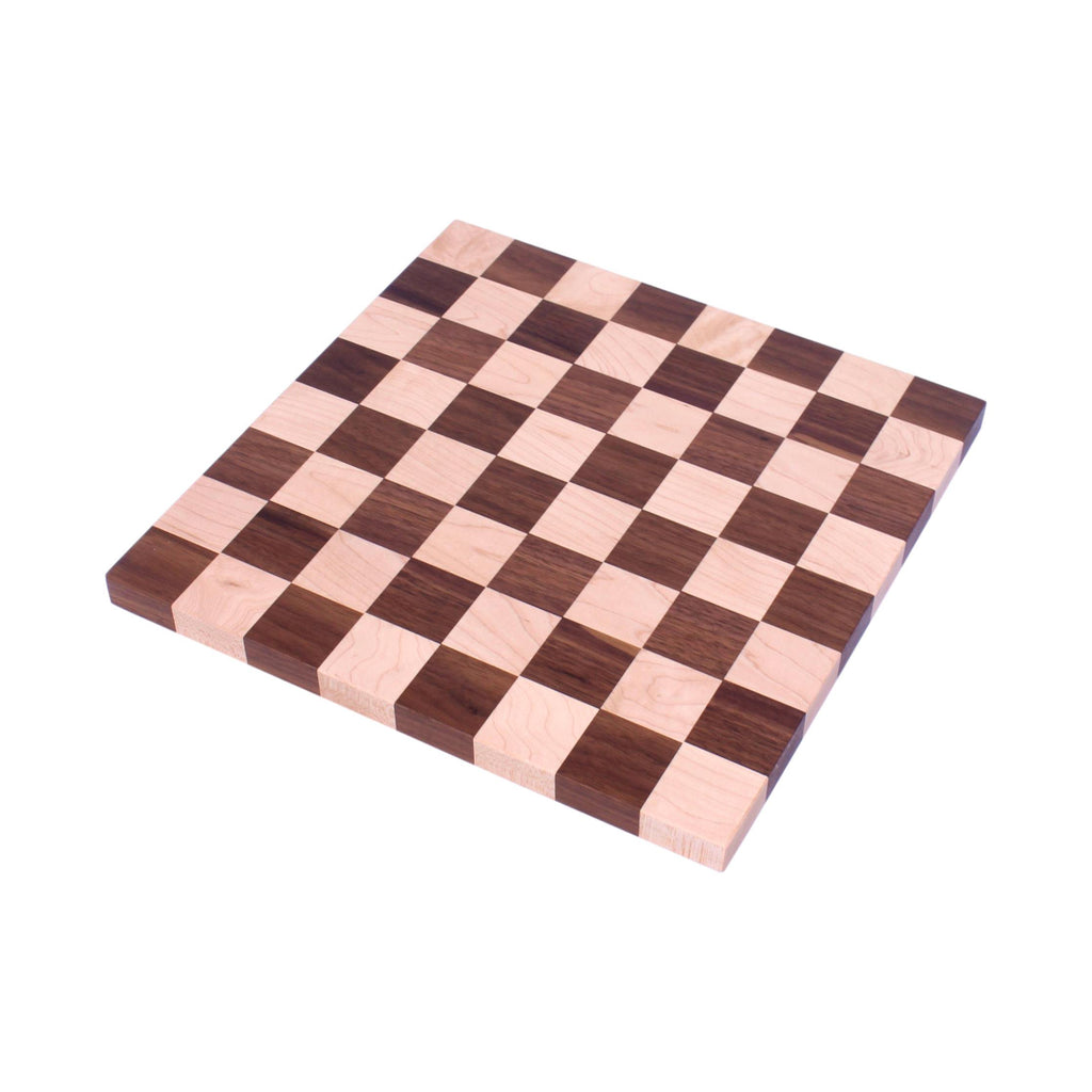 Amish Made Maple/Walnut Hardwood 18" Chess and Checkers Wooden Game Board