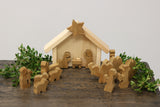 amishtoybox.live Wooden Nativity Manger Scene Set, 14 Pieces