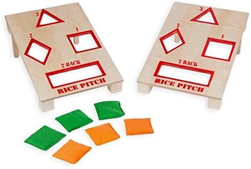 Amish-Made Indoor/Outdoor Rice Pitch Game (Similar to Cornhole or Bean Bag Toss)