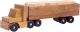 Large Semi Truck and Trailer Wooden Toy Set - with 30 Building Blocks