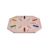 Aggravation and Chinese Checkers Combo Game Board Set, 25" Wide, Maple Wood, with Large 1" Marbles and Dice