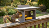 Amish-Made Squirrel Corn Feeder, Poly Lumber, Post-Mount Wildlife Feeder