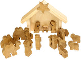 amishtoybox.live Wooden Nativity Manger Scene Set, 14 Pieces