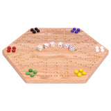 Solid Oak 16" Wide Aggravation Game Board, Unpainted Holes, Double-sided