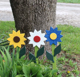 Decorative Flower Stake for Outdoor Décor, Amish-Made with Poly Lumber, Sunflower