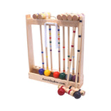 Deluxe 8-Player Wooden Croquet Game Set with Carry Bag or Wooden Holder