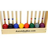 Deluxe 8-Player Wooden Croquet Game Set with Carry Bag or Wooden Holder