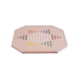 Aggravation and Chinese Checkers Combo Game Board Set, 25" Wide, Maple Wood, with Large 1" Marbles and Dice