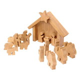 amishtoybox.live Wooden Nativity Manger Scene Set, 14 Pieces