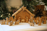 amishtoybox.live Wooden Nativity Manger Scene Set, 14 Pieces