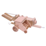 Amish-Made Wooden Hay Baler Toy with Folding Bale Chute