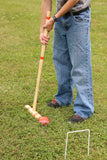 Deluxe 6-Player Maple Wood Croquet Set with Wooden Holder