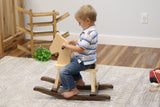 Wooden Rocking Horse Toddler Toy, Solid Pine, Ages 1–3