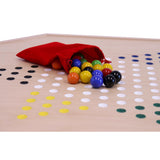 Aggravation and Chinese Checkers Combo Game Board Set, 25" Wide, Maple Wood, with Large 1" Marbles and Dice