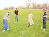 Deluxe 8-Player Wooden Croquet Game Set with Carry Bag or Wooden Holder