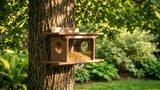 Amish-Made Squirrel Corn Feeder, Poly Lumber, Post-Mount Wildlife Feeder