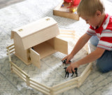 Mini Wooden Barn Toy, Hip Roof Barn Design, Amish-Made
