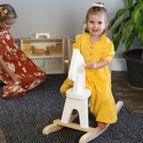 Wooden Rocking Horse Toddler Toy, Solid Pine, Ages 1–3