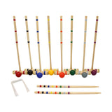 Deluxe 8-Player Wooden Croquet Game Set with Carry Bag or Wooden Holder