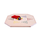 Aggravation and Chinese Checkers Combo Game Board Set, 25" Wide, Maple Wood, with Large 1" Marbles and Dice