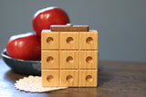 Wooden Marble Tic Tac Toe Game with Built-in Storage for Marbles