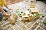 Amish-Made Wooden Hay Baler Toy with Folding Bale Chute