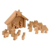 amishtoybox.live Wooden Nativity Manger Scene Set, 14 Pieces