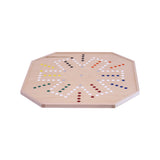 Aggravation and Chinese Checkers Combo Game Board Set, 25" Wide, Maple Wood, with Large 1" Marbles and Dice
