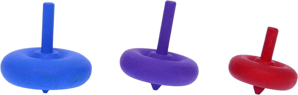 amishtoybox.live Finger-Spun Top Toy - Set of 3 Wooden Tops