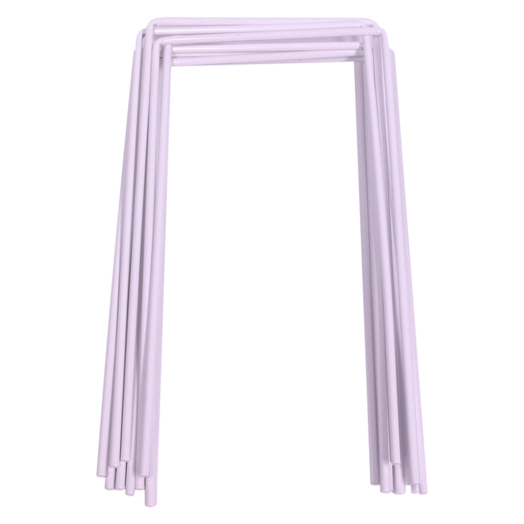 Set of 9 White Steel Croquet Wickets – 11.5" Powder-Coated - Sturdy 7 Gauge Thickness