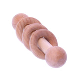 Amish-Made Wooden 3-Ring Baby Rattle Toy - Unfinished Wood - 3-4" Long